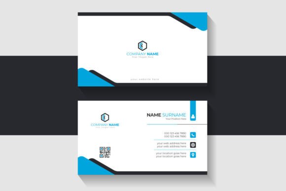 Blue and White Business Card Template