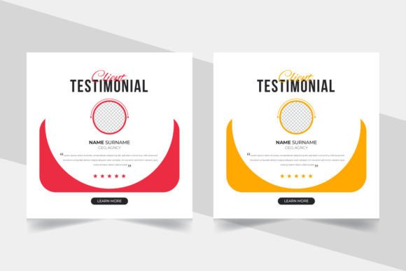 Client Review Web Banner Template for Social Media