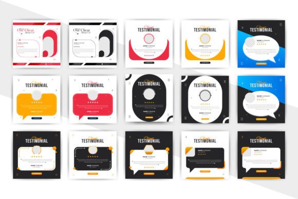 Client Testimonial Social Media Post: Modern Design Bundle