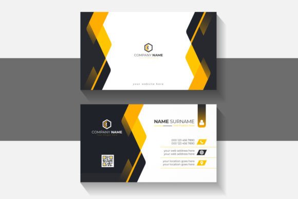 Creative Modern Business Card Template with Bold Black & Yellow