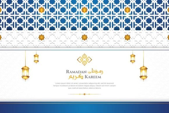 Elegant Blue and White Islamic Design Background