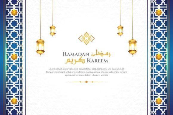 Elegant Blue and White Ornament Background for Design