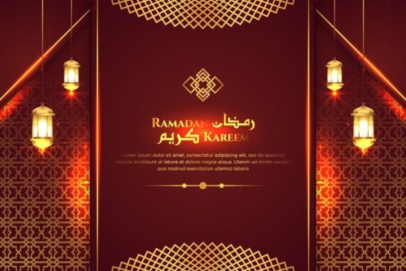 Elegant Islamic Red and Gold Background