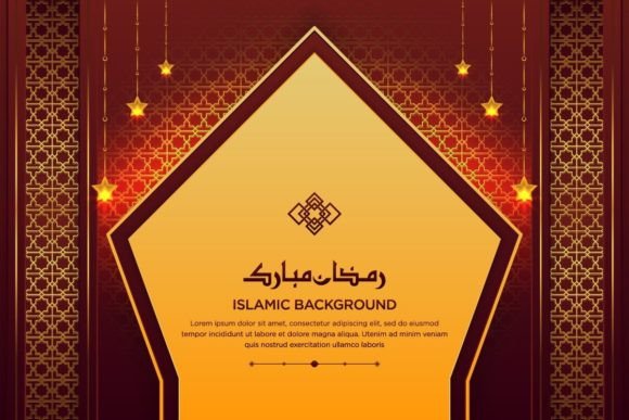 Golden Islamic Ornamental Background: Elegant Design for Ramadan