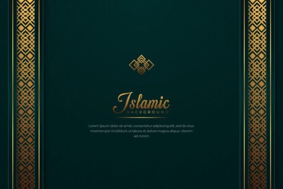 Islamic Dark Green Luxury Ramadan Kareem Background Design