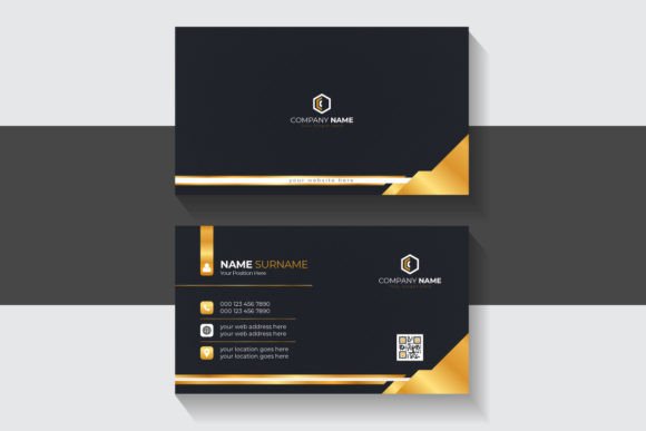 Luxury Black and Golden Business Card Design