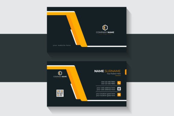 Modern Business Card Design in Yellow and Black