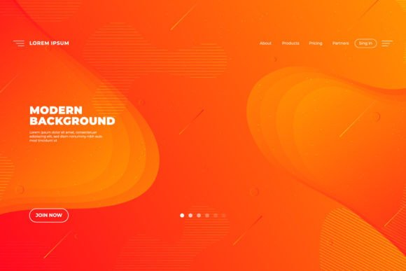 Modern Landing Page Background: Bold Orange Liquid Design