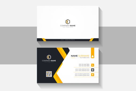 Modern Professional Business Card: Black Vector Design Template