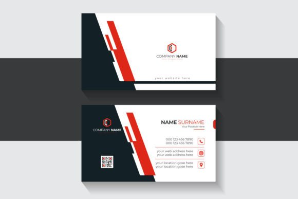 Modern Red and Dark Business Card: Bold Design Template
