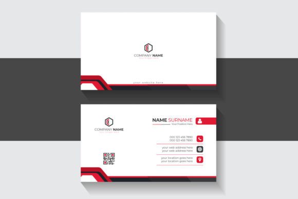 Modern Red Line Style Business Card