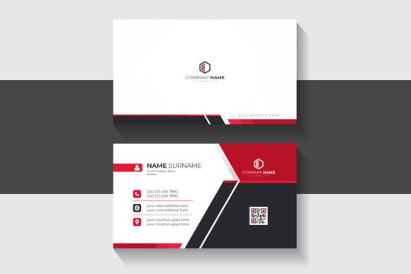 Red and Black Elegant Business Card Template