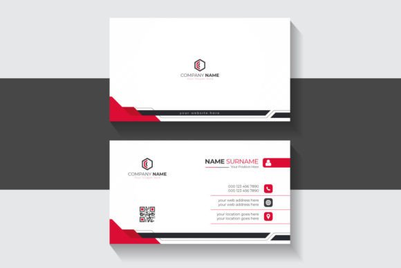 Red and White Business Card Design